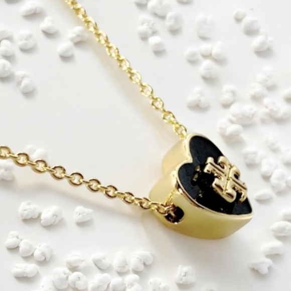 Tory Burch KIRA ENAMEL HEART PENDANT NECKLACE - Picture 5 of 7